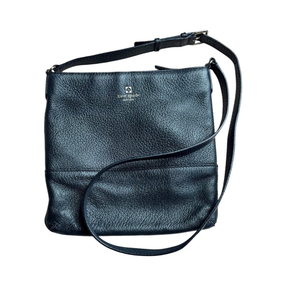Kate Spade Southport Avenue Cora Crossbody Black Pebbled Leather Handbag‎ Purse
